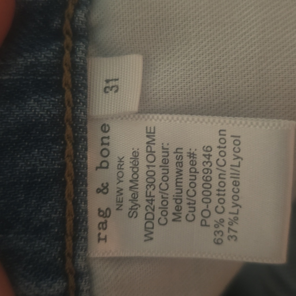Rag & Bone Lori Mid Rise Crop Wide Leg Jeans in Medium Wash Size 26 - Picture 6 of 6